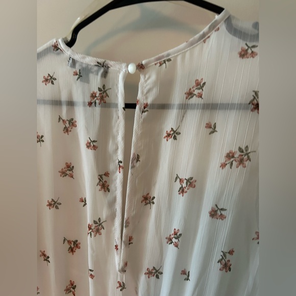 TRIXXI White Floral Longsleeve Mini Dress L - Picture 5 of 7